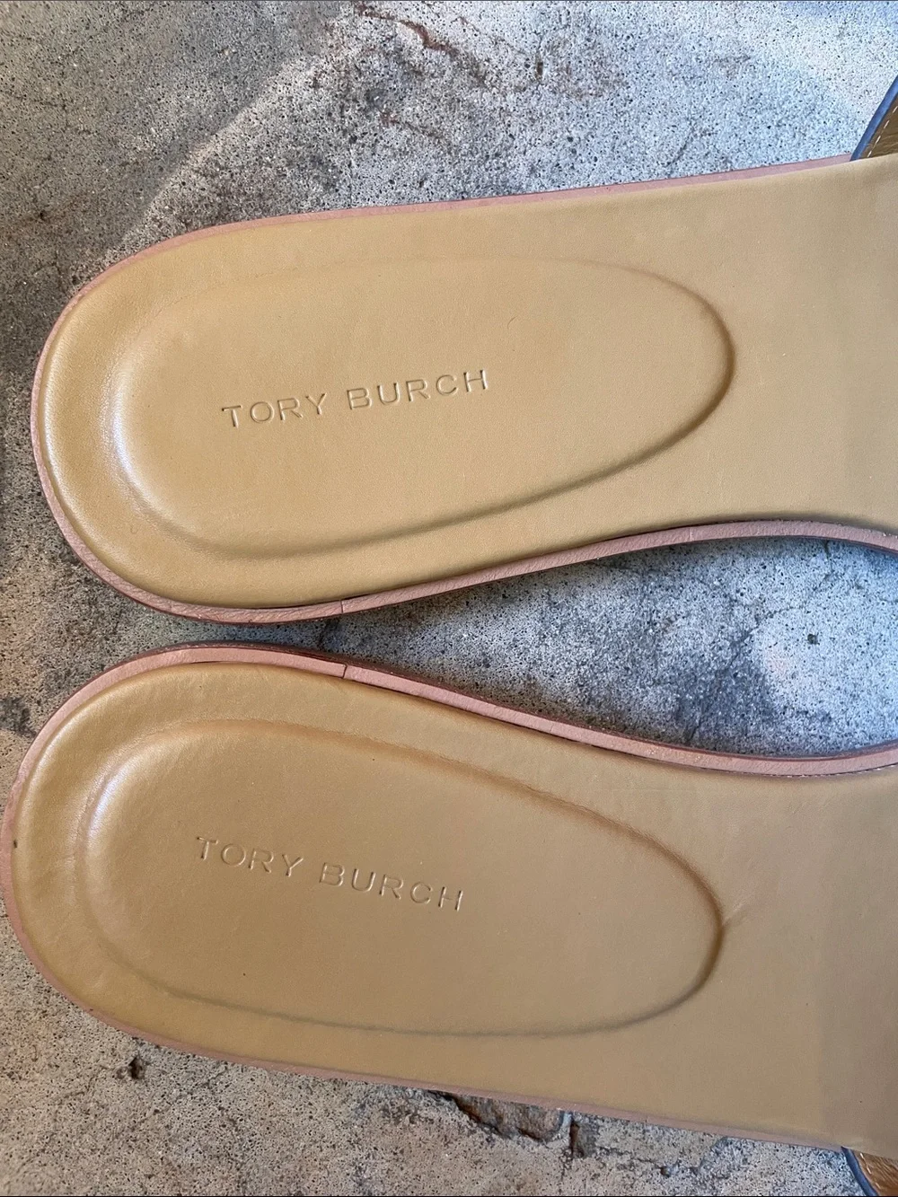 TORY BURCH Women's INES Cream Leather Slide Sandals Size 12 - Picture 6 of 9